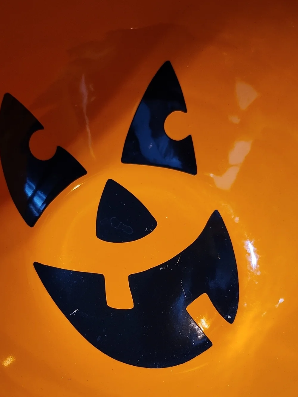 ENAMEL JACK-O-LANTERN BOWL & RAE DUNN HAPPY HALLOWEEN SPATULA BUNDLE